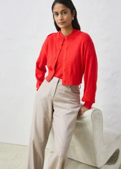 Chaqueta corta de punto con contenido de seda