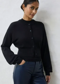 Chaqueta corta de punto con contenido de seda