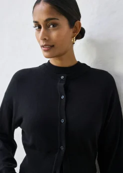 Chaqueta corta de punto con contenido de seda