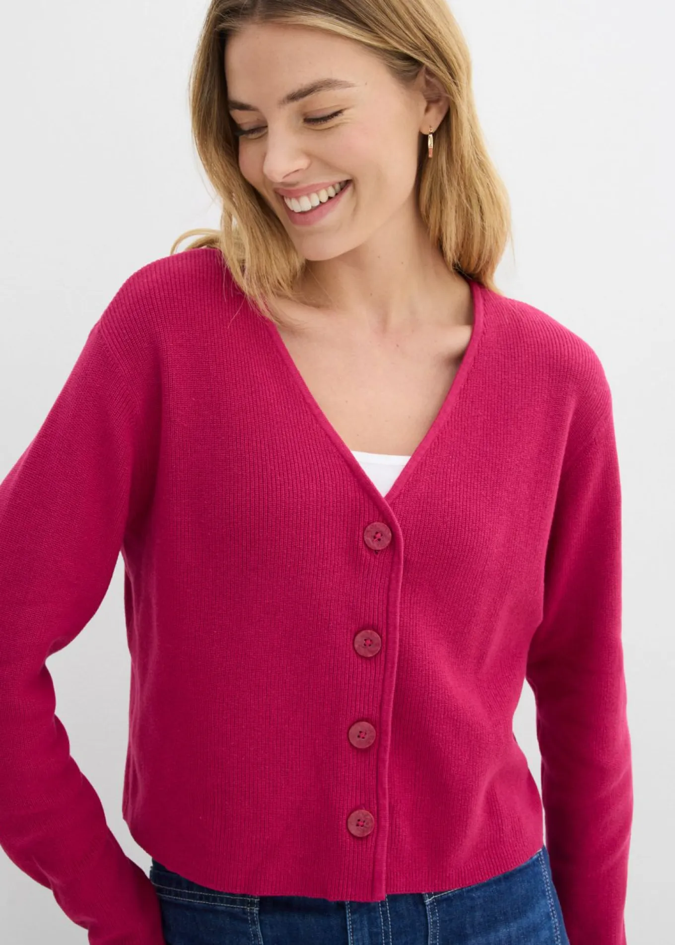 Chaqueta corta de punto de algodón orgánico puro