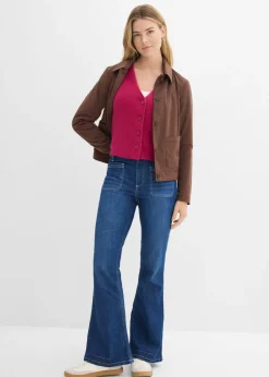 Chaqueta corta de punto de algodón orgánico puro