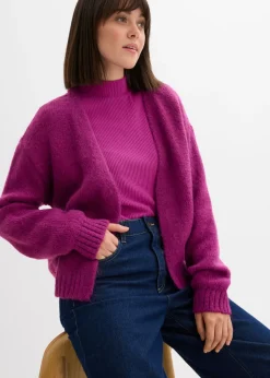 Chaqueta corta de punto grueso con corte holgado
