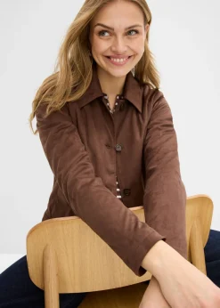 Chaqueta de ante sintético