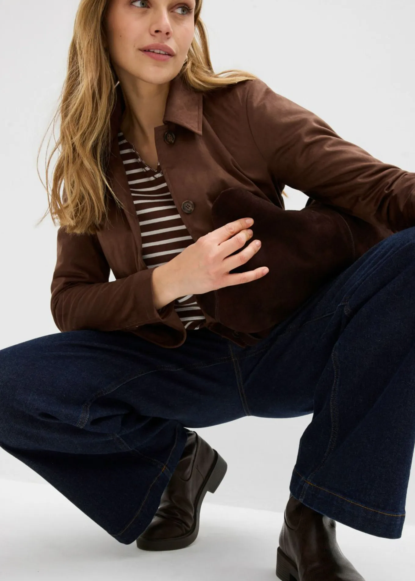 Chaqueta de ante sintético