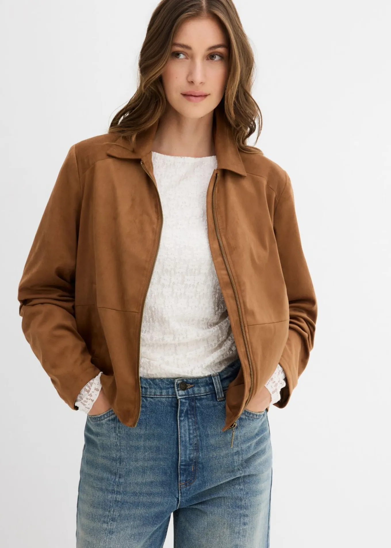 Chaqueta de ante sintético