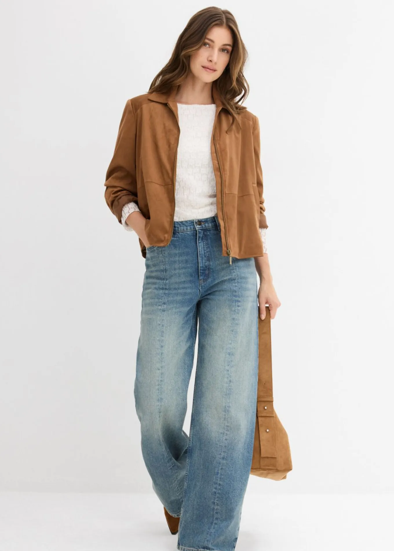 Chaqueta de ante sintético