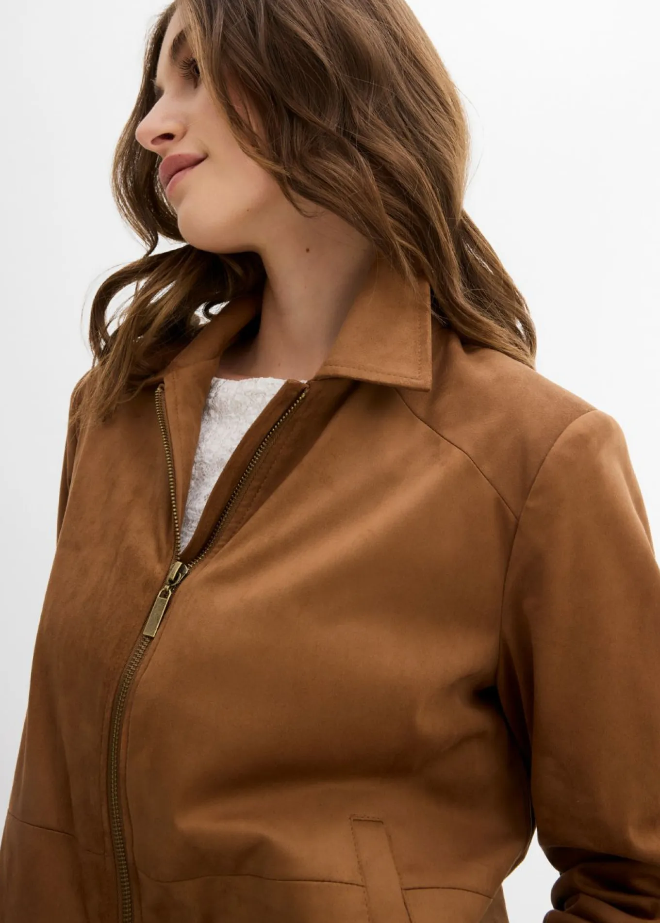 Chaqueta de ante sintético