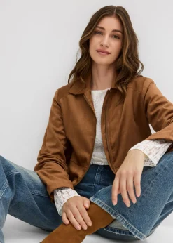 Chaqueta de ante sintético