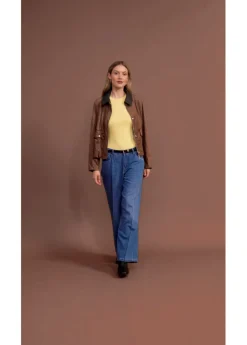 Chaqueta de ante sintético