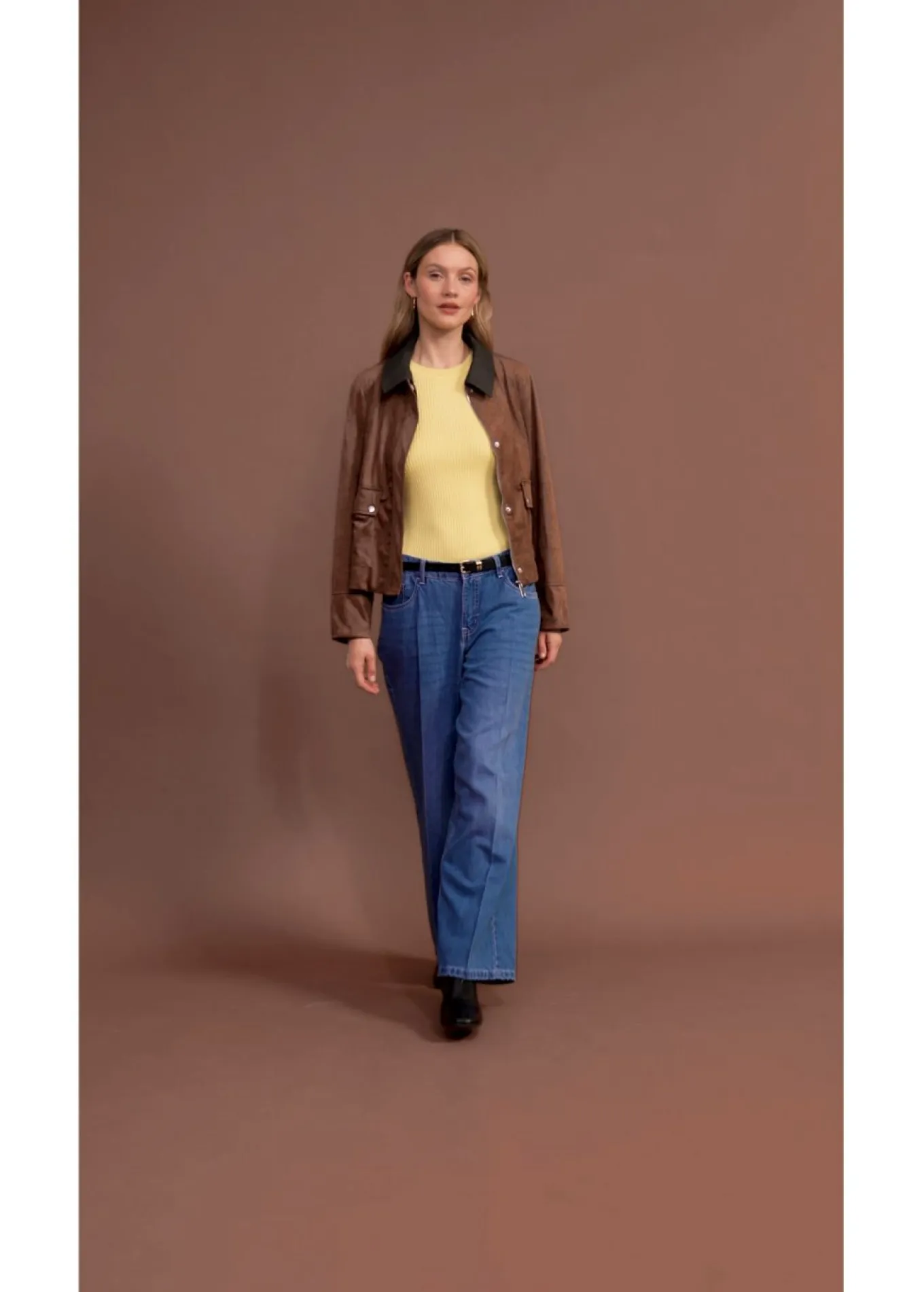Chaqueta de ante sintético