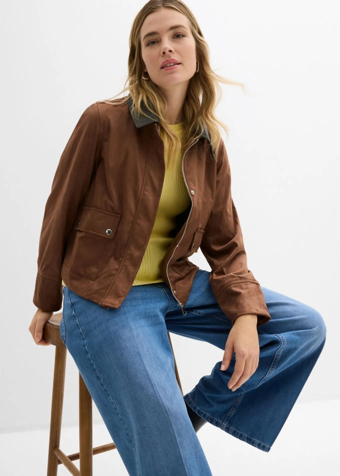 Chaqueta de ante sintético