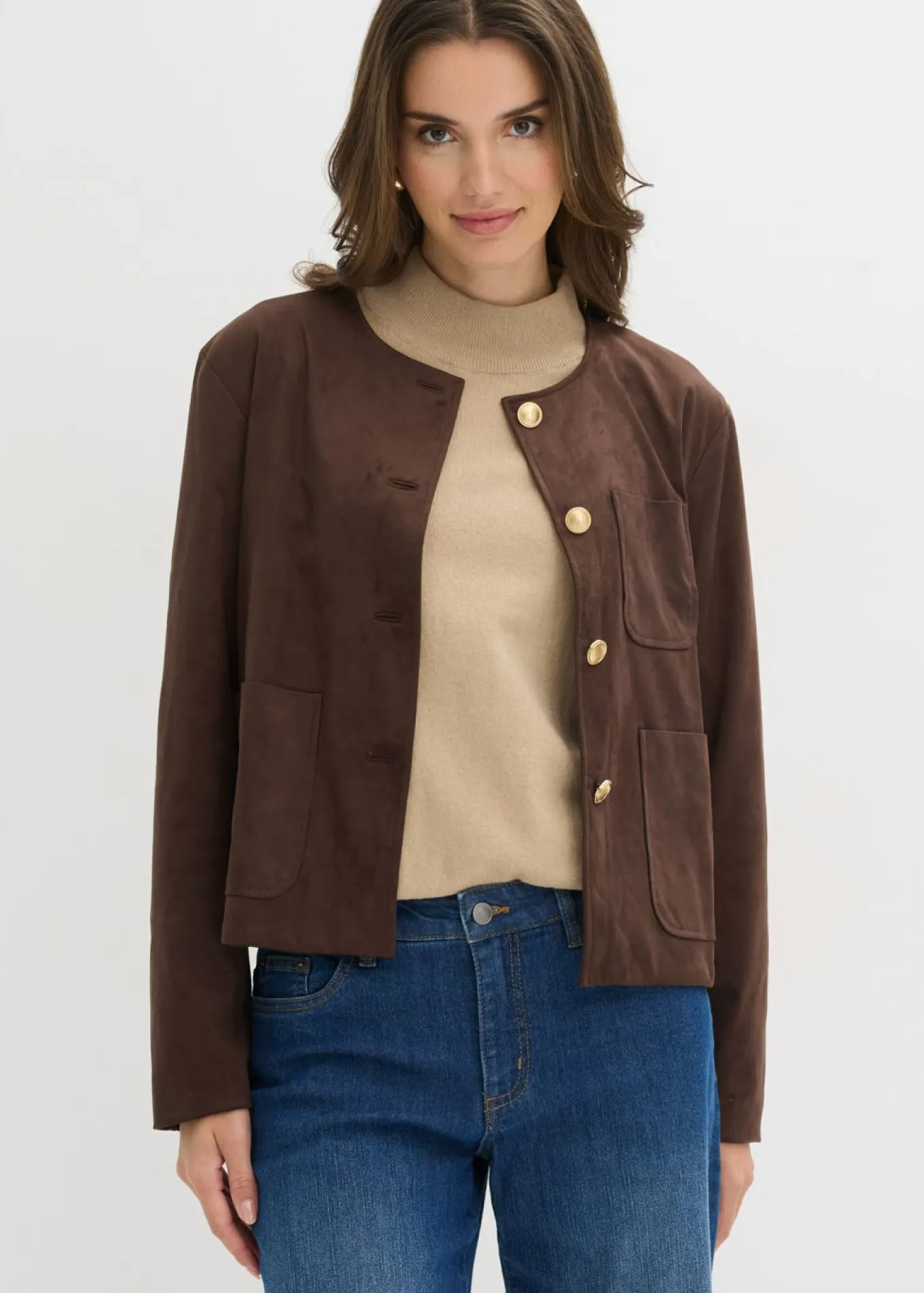 Chaqueta de ante sintético