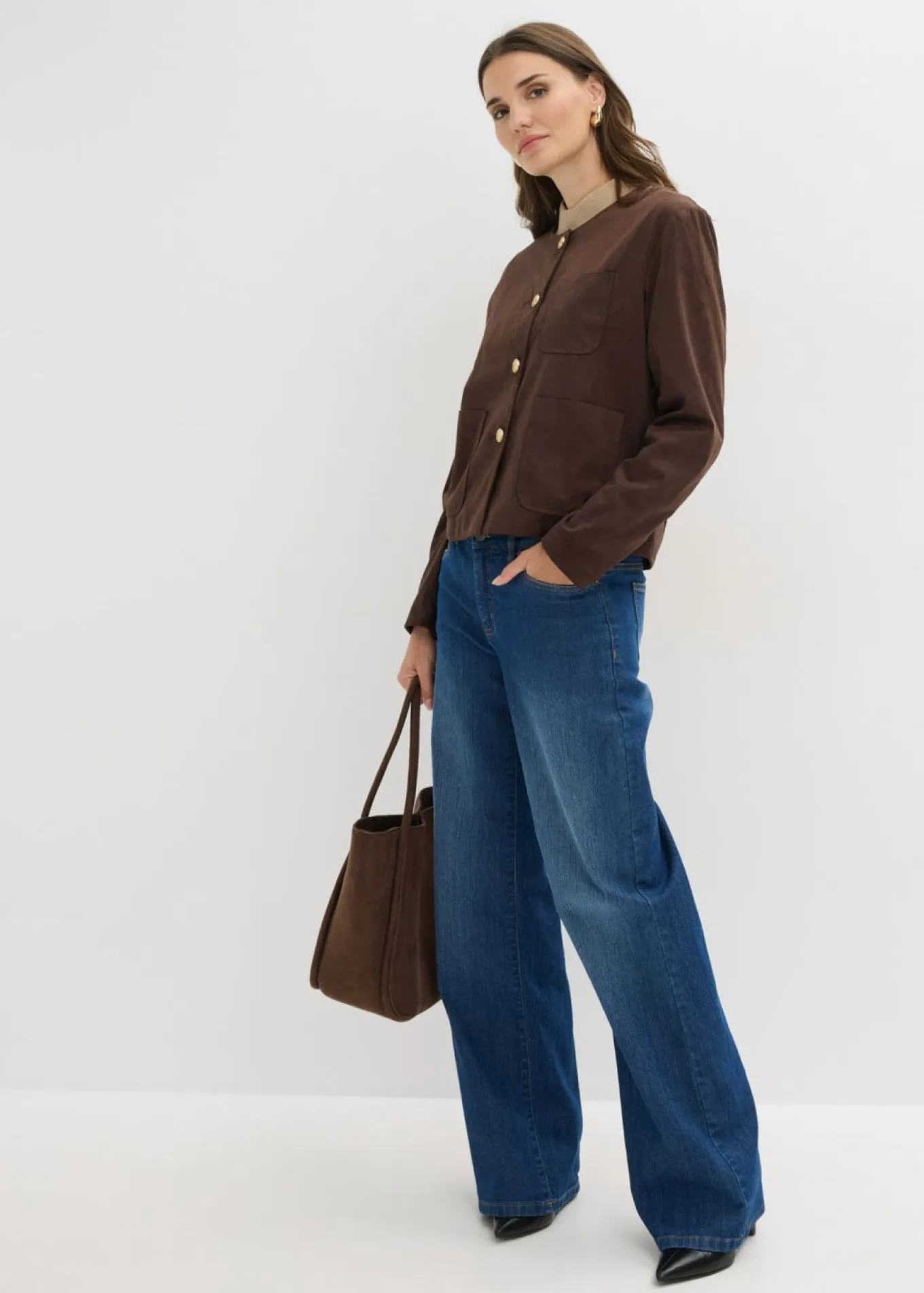 Chaqueta de ante sintético