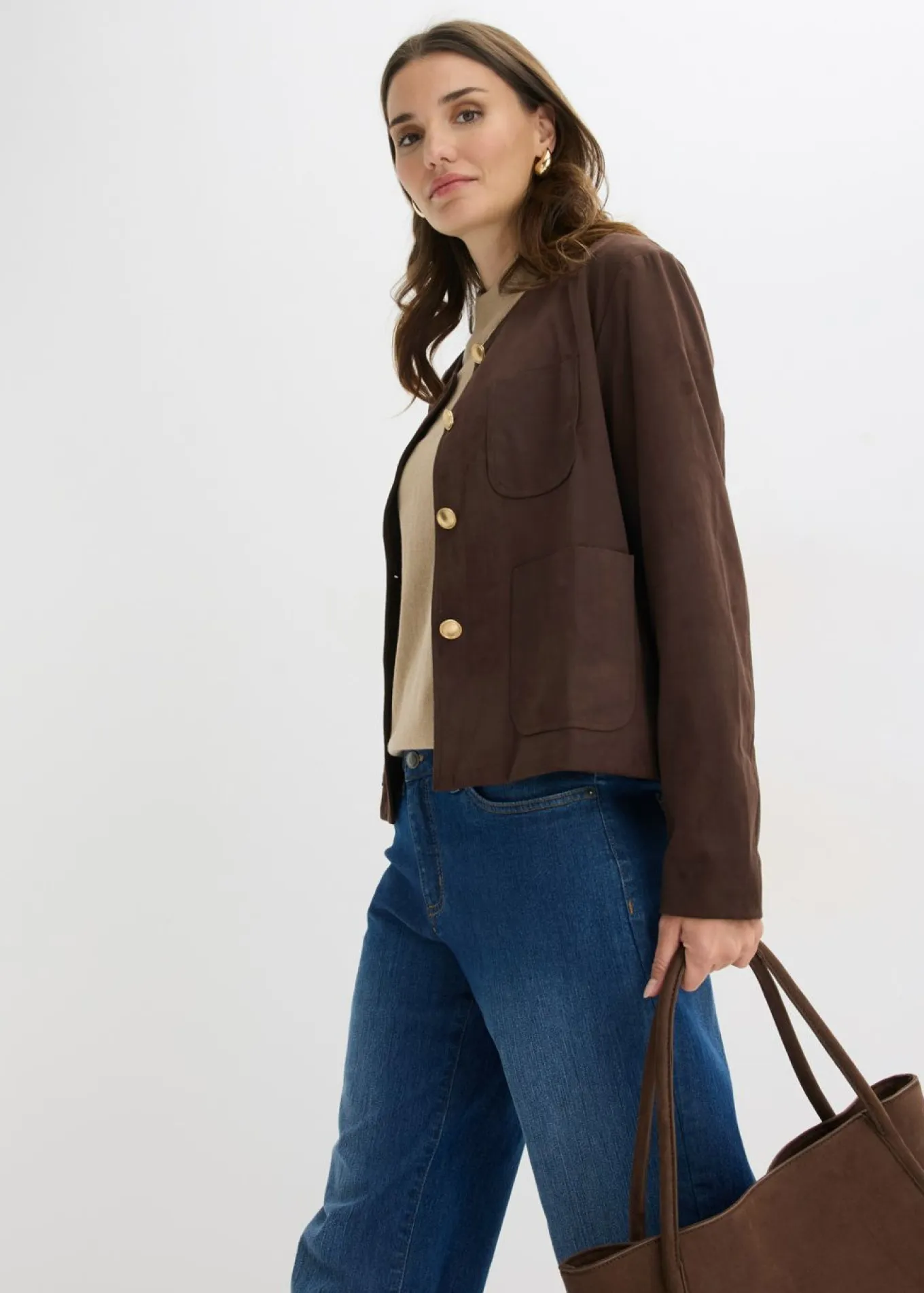 Chaqueta de ante sintético