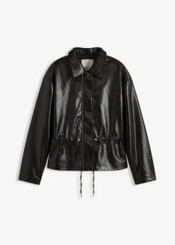 Chaqueta de charol sintético