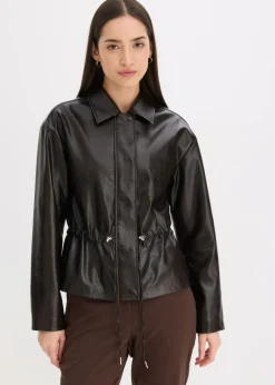 Chaqueta de charol sintético