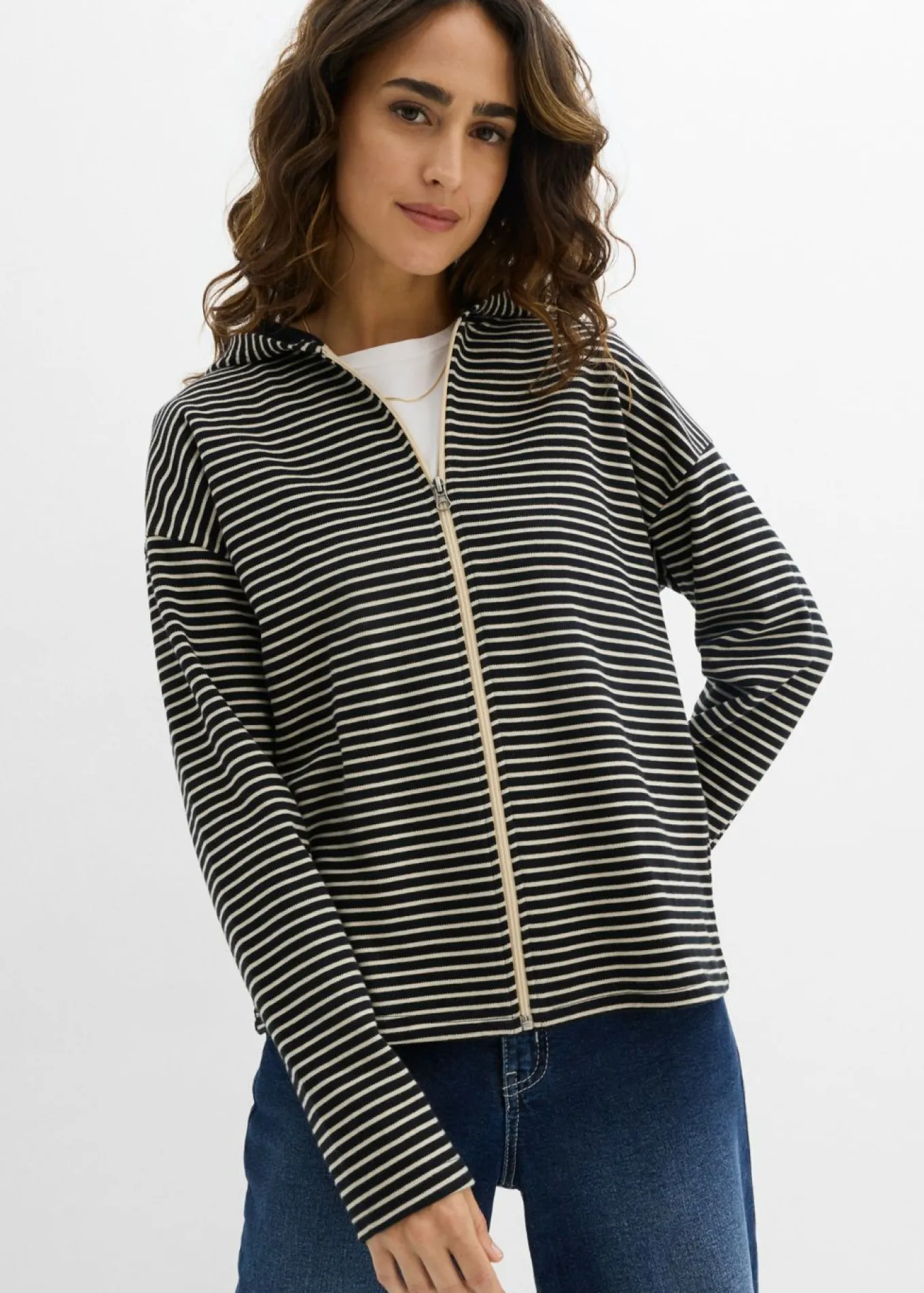 Chaqueta de chándal a rayas de mezcla de algodón