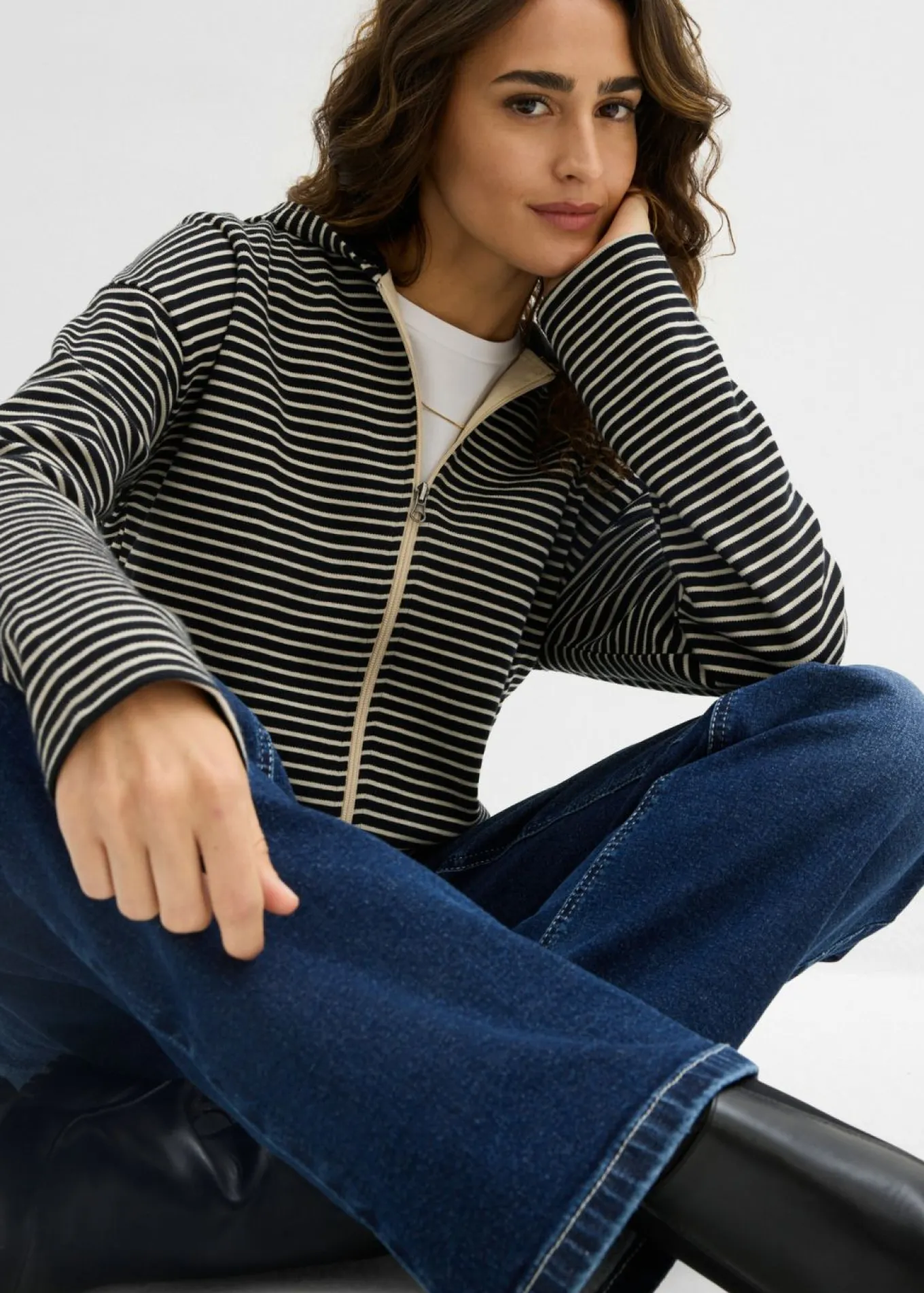 Chaqueta de chándal a rayas de mezcla de algodón
