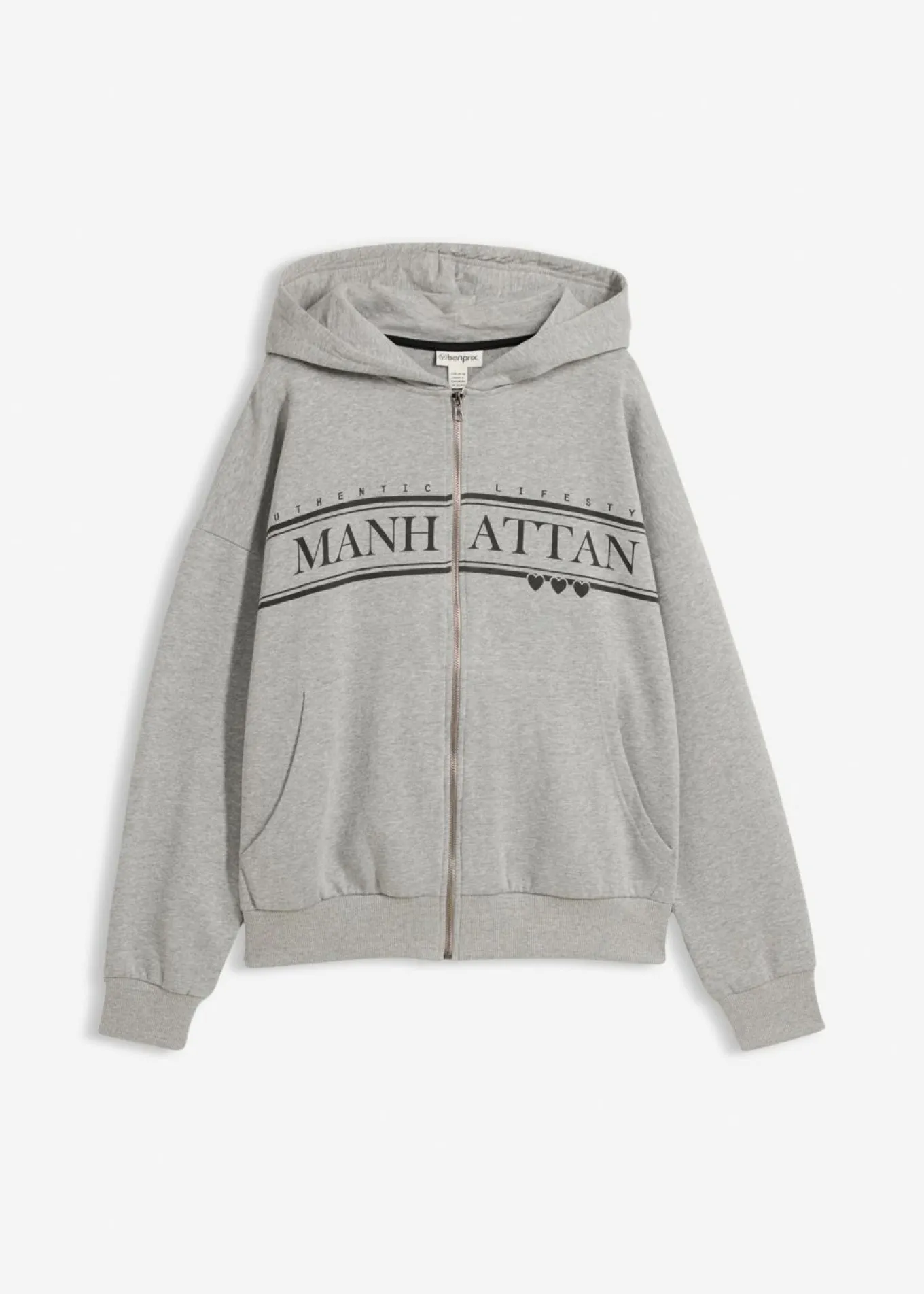 Chaqueta de chándal ancha con capucha de algodón orgánico puro