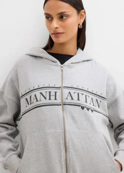 Chaqueta de chándal ancha con capucha de algodón orgánico puro