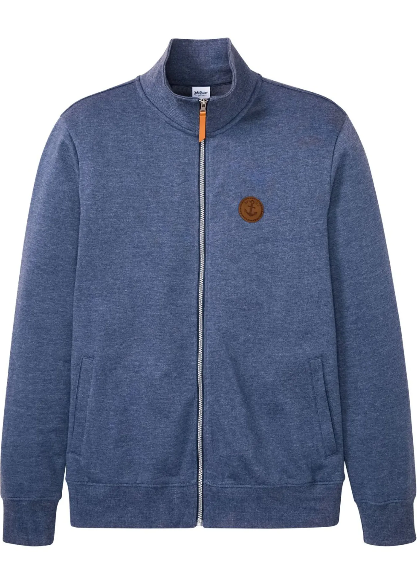 Chaqueta de chándal con cuello alto con detalles de piel sintética