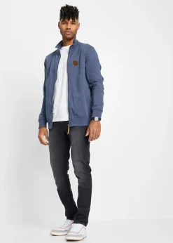 Chaqueta de chándal con cuello alto con detalles de piel sintética