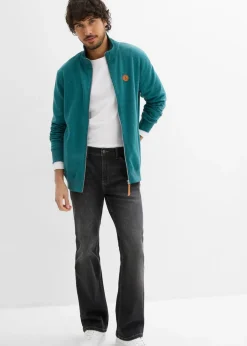 Chaqueta de chándal con cuello alto con detalles de piel sintética