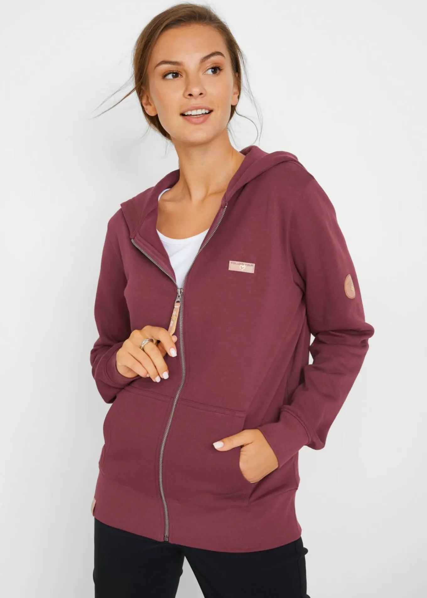 Chaqueta de chándal de algodón puro con capucha