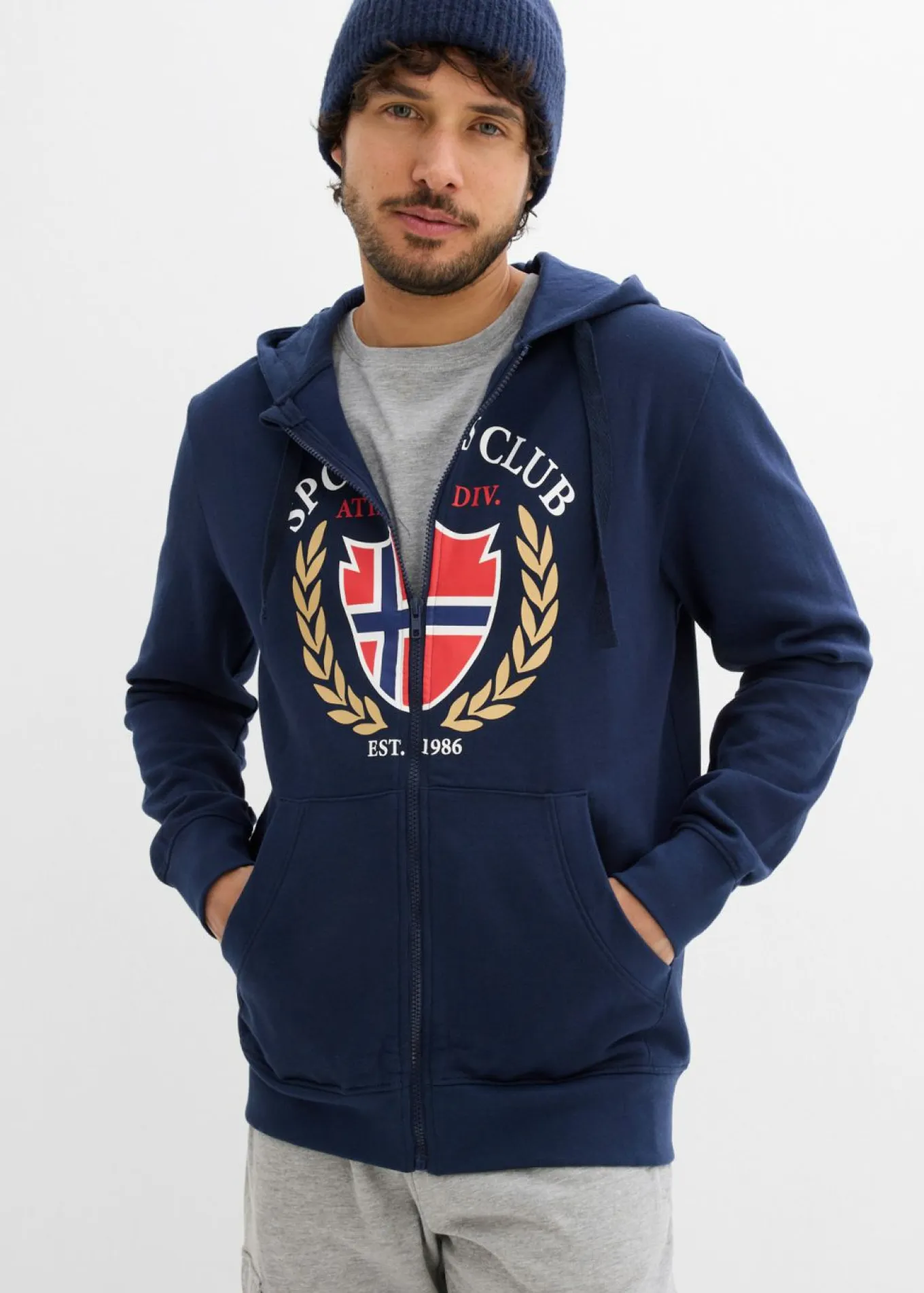 Chaqueta de chándal de algodón puro con capucha