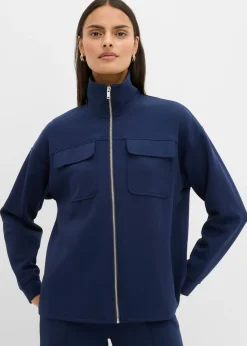 Chaqueta de chándal de mezcla de viscosa ligeramente brillante