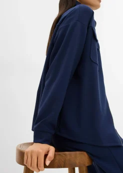 Chaqueta de chándal de mezcla de viscosa ligeramente brillante