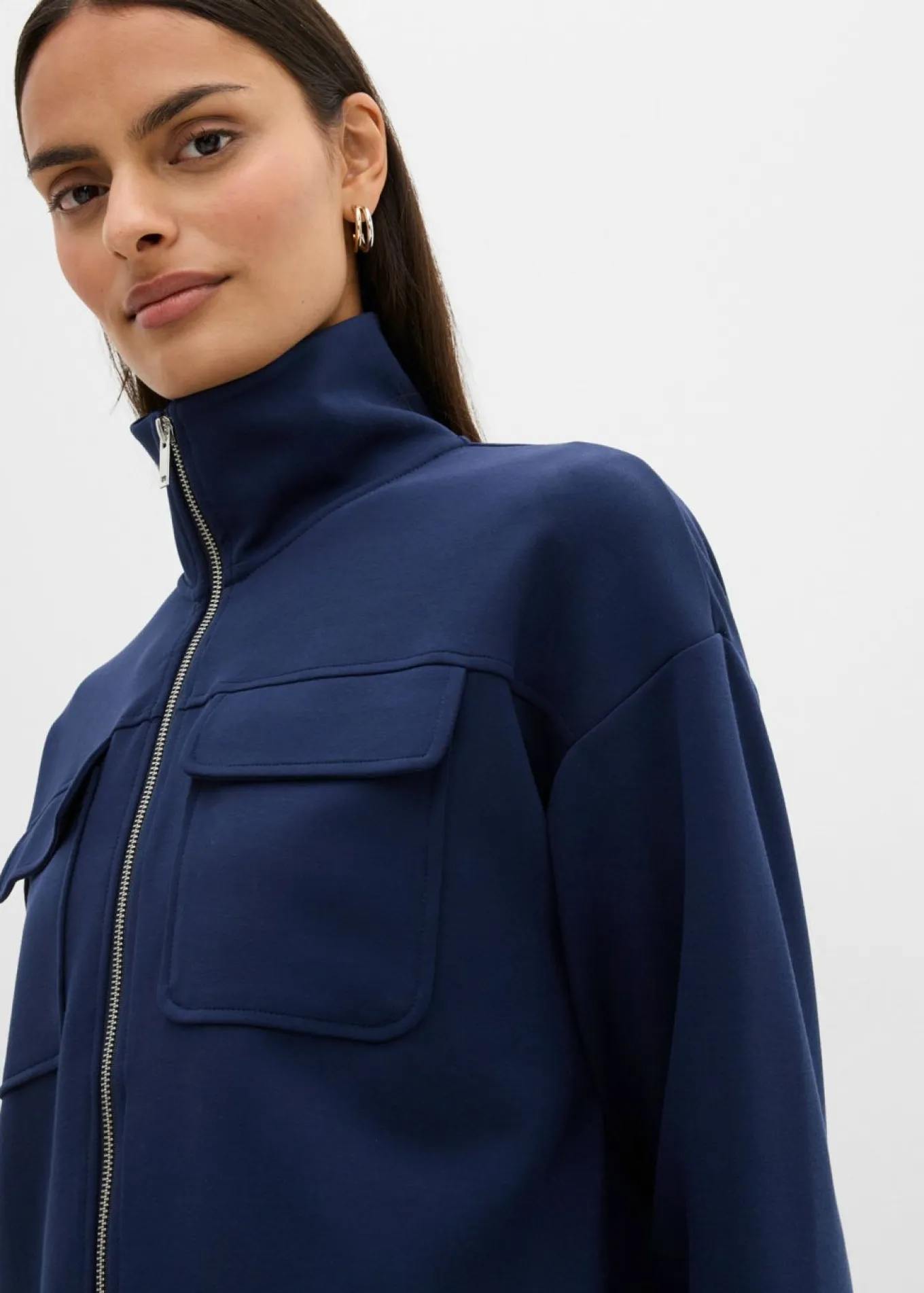 Chaqueta de chándal de mezcla de viscosa ligeramente brillante