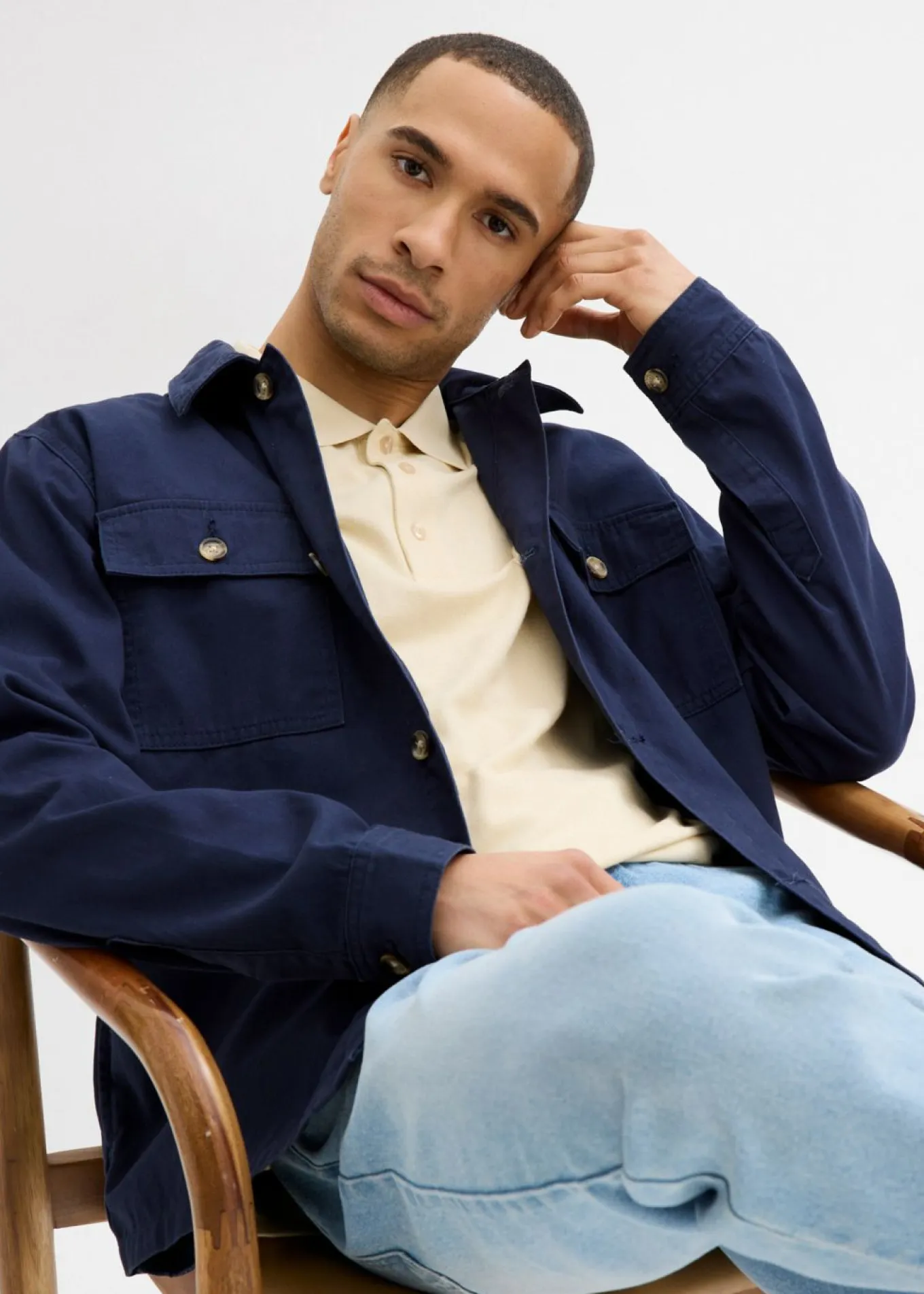 Chaqueta de entretiempo de sarga con corte holgado