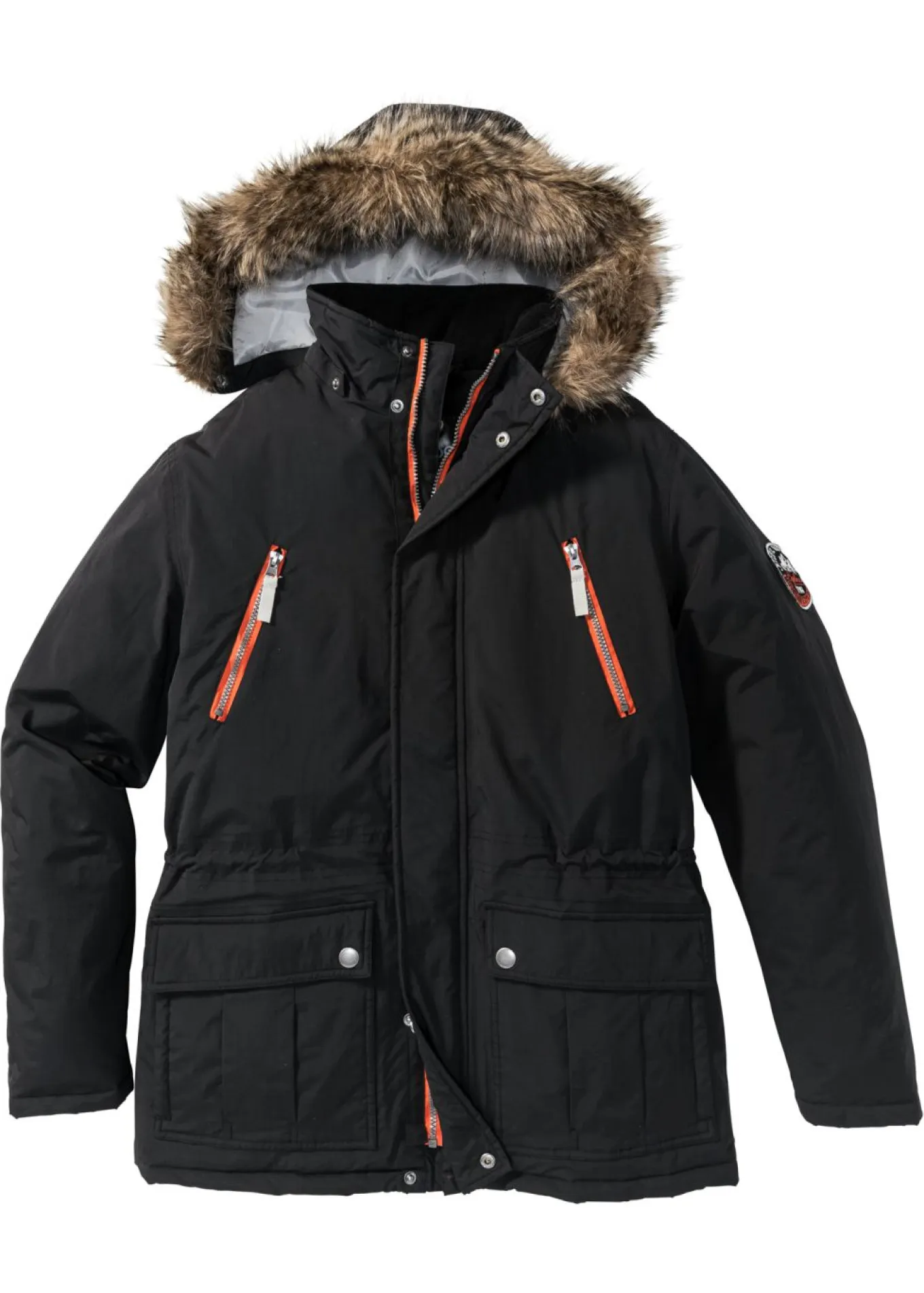 Chaqueta de invierno con capucha desmontable y material repelente al agua