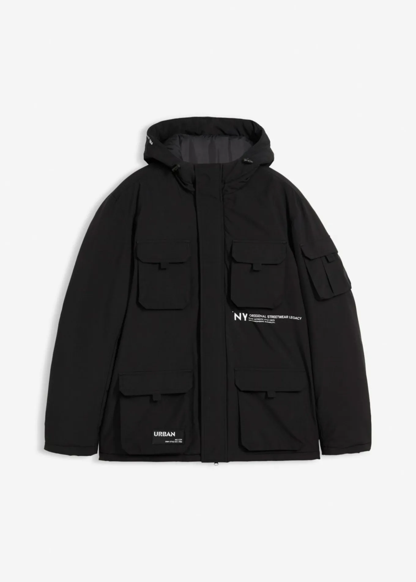 Chaqueta de invierno con capucha y muchos bolsillos prácticos