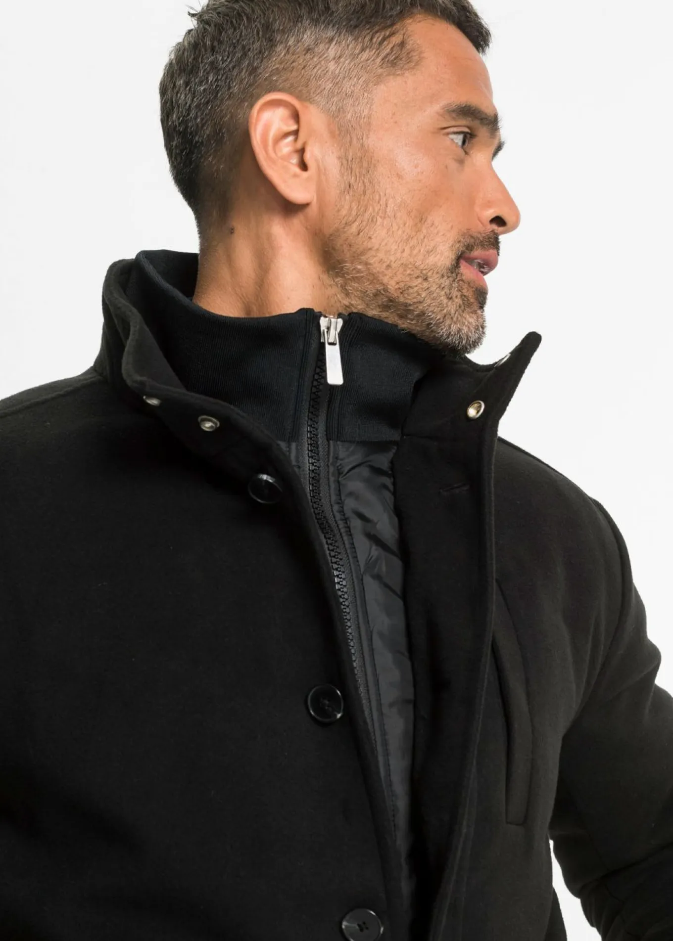 Chaqueta de invierno con cortavientos en aspecto de lana