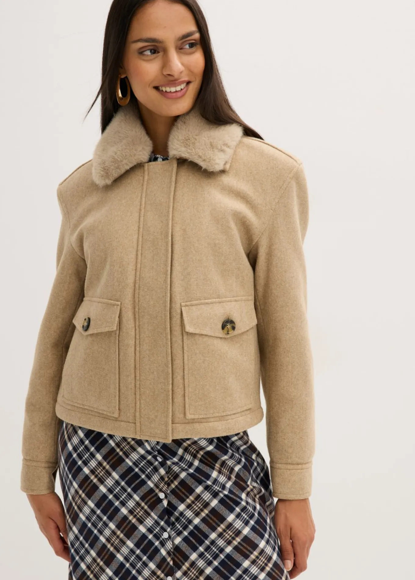 Chaqueta de invierno con aspecto de lana