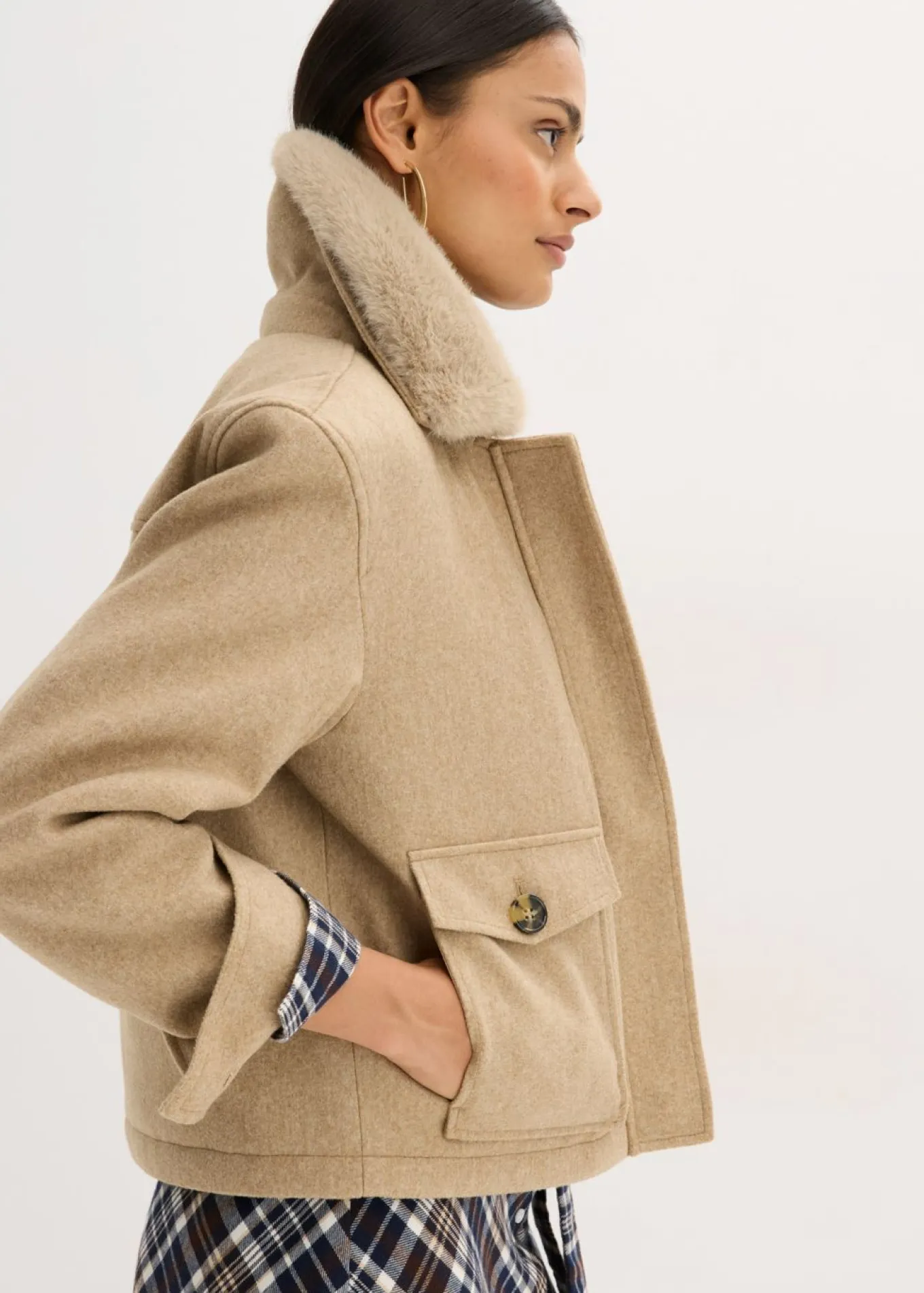 Chaqueta de invierno con aspecto de lana