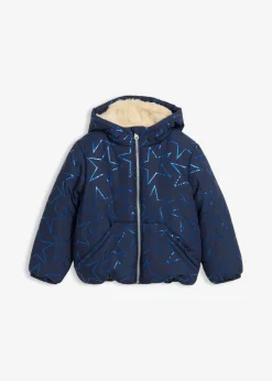 Chaqueta de invierno con aspecto de cazadora y forro de peluche, repelente al agua