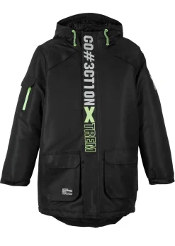 Chaqueta de invierno con detalles deportivos y capucha