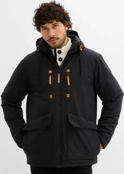 Chaqueta de invierno con capucha y detalles de piel sintética