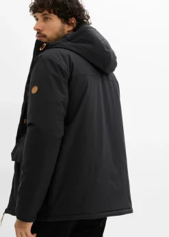 Chaqueta de invierno con capucha y detalles de piel sintética
