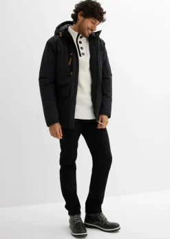 Chaqueta de invierno con capucha y detalles de piel sintética