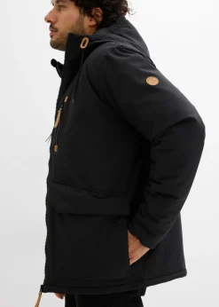 Chaqueta de invierno con capucha y detalles de piel sintética