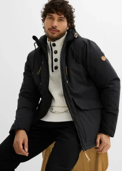 Chaqueta de invierno con capucha y detalles de piel sintética