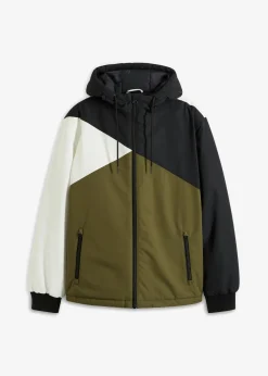 Chaqueta de invierno con capucha en color block