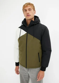 Chaqueta de invierno con capucha en color block