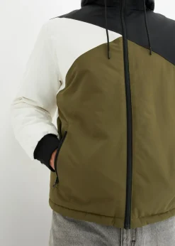 Chaqueta de invierno con capucha en color block