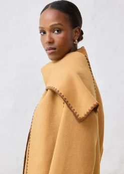 Chaqueta de lana con bordado decorativo (conjunto de 2 piezas con bufanda)