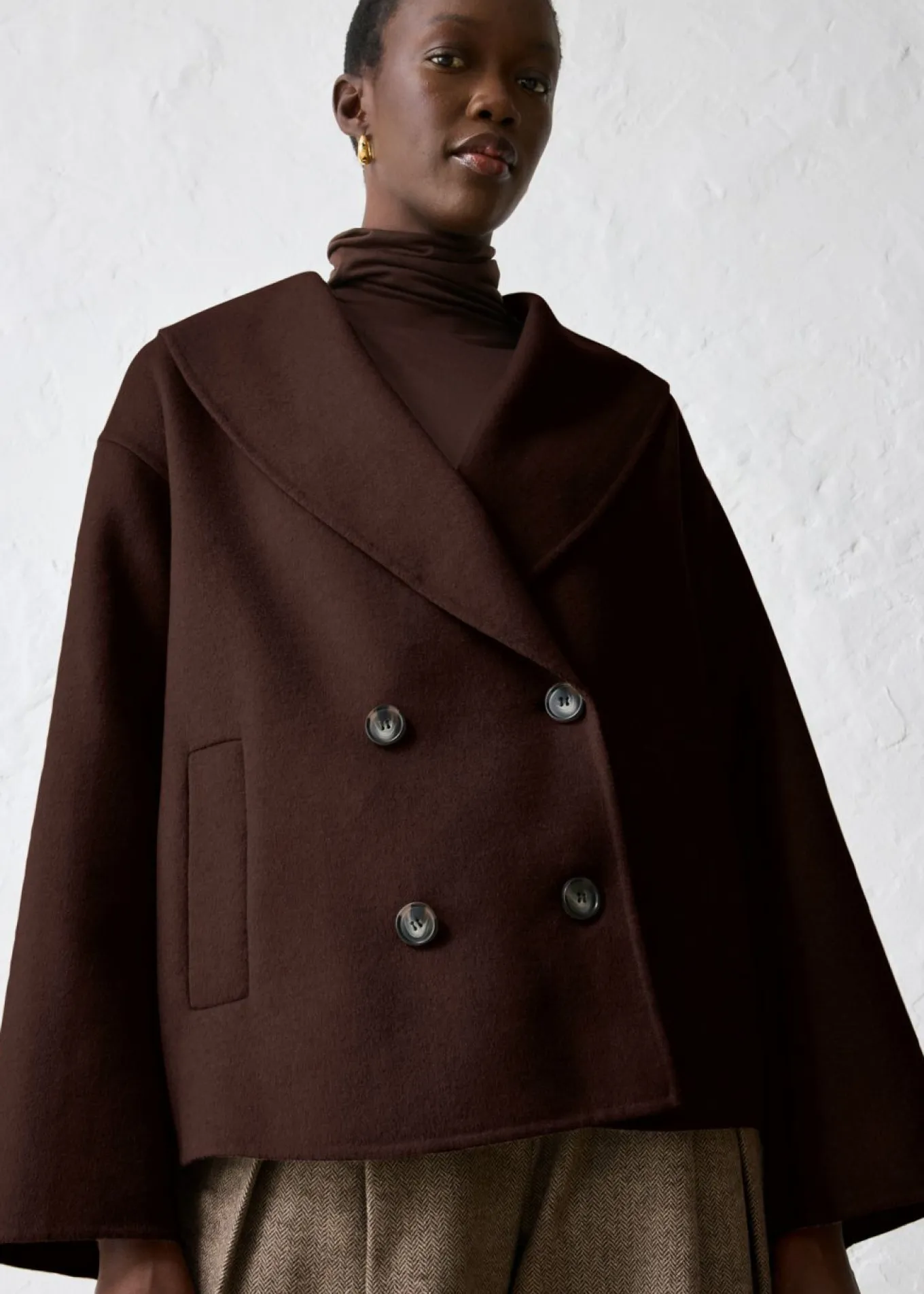 Chaqueta de mezcla de lana suave